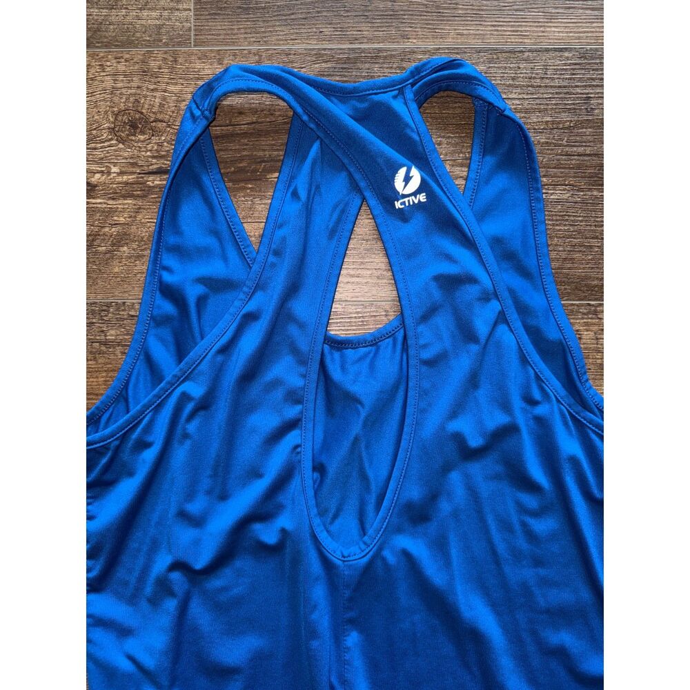 Lot of 3 Size Large EUC Like New active racerback tanks Royal Orange Green - Picture 3 of 16